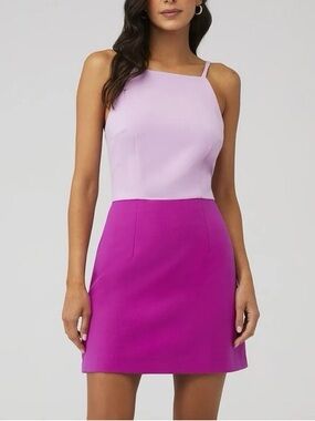 french connection purple bandage dress French Connection V-Neck Capped Sleeve Bandage Mini Dress Dark Purple sz 4
